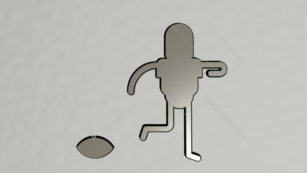 american-football 3D icon on the wall