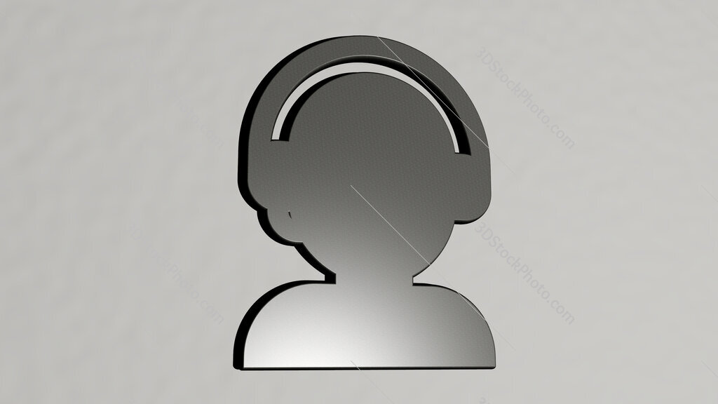 customer-service 3D icon on the wall