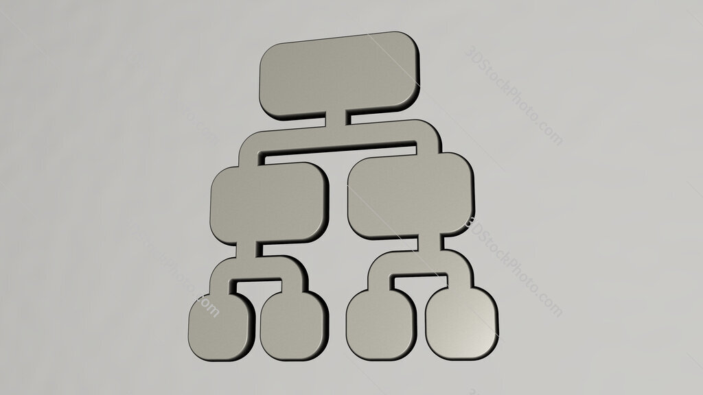 hierarchical-structure 3D icon on the wall