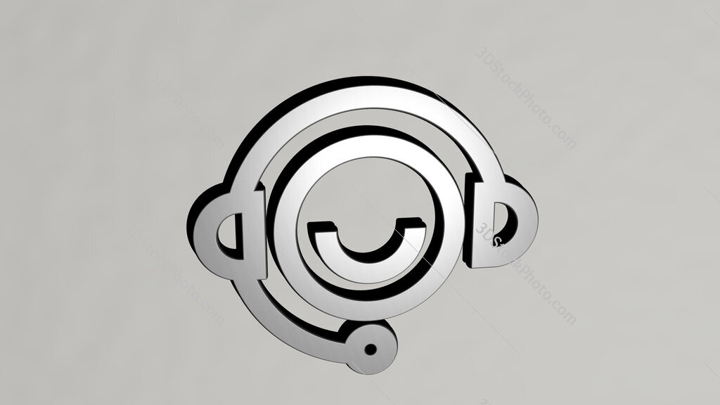 customer-service 3D icon on the wall