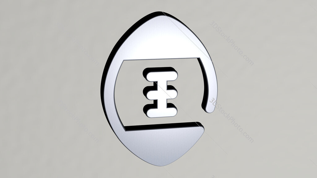 american-football 3D icon on the wall