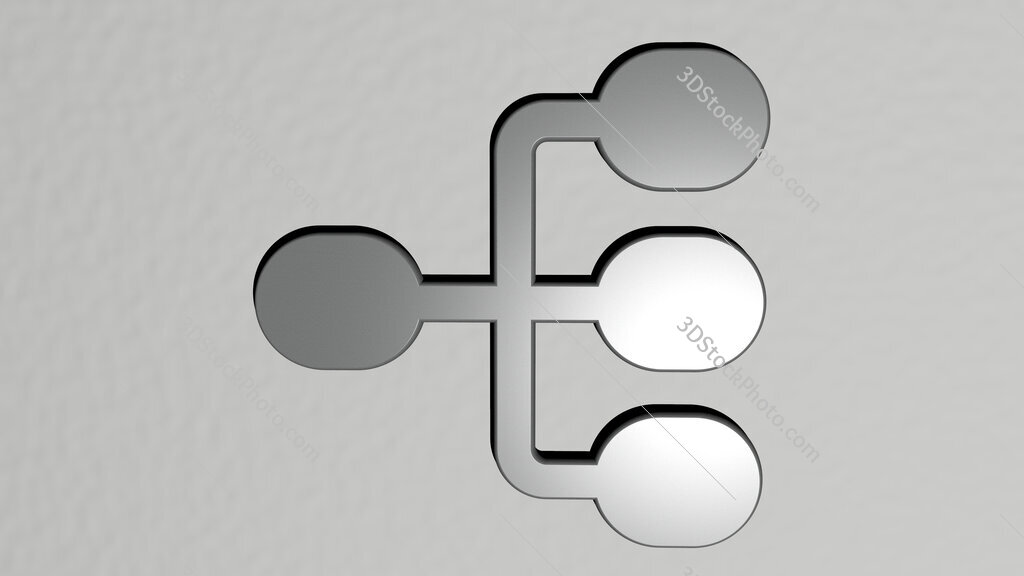 hierarchical-structure 3D icon on the wall
