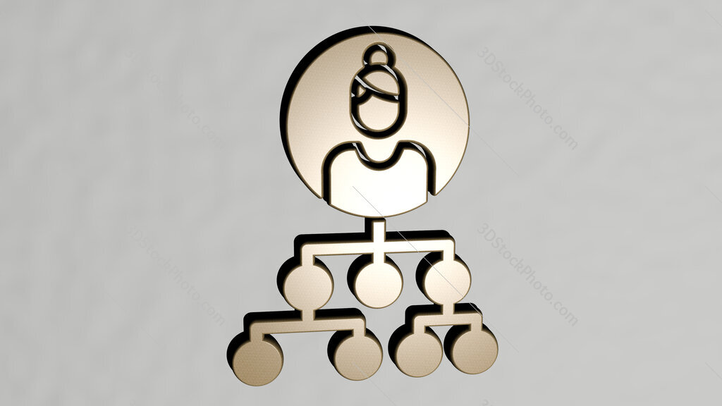 hierarchical-structure 3D icon on the wall