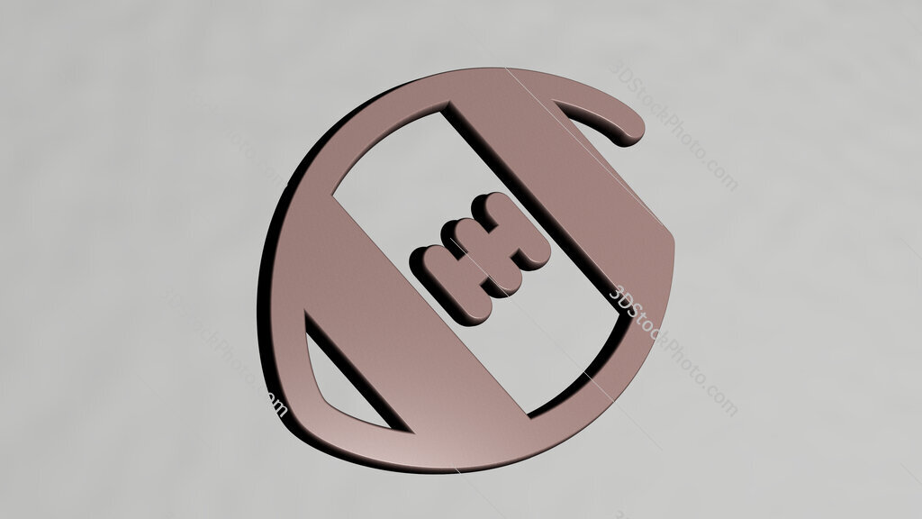 american-football 3D icon on the wall