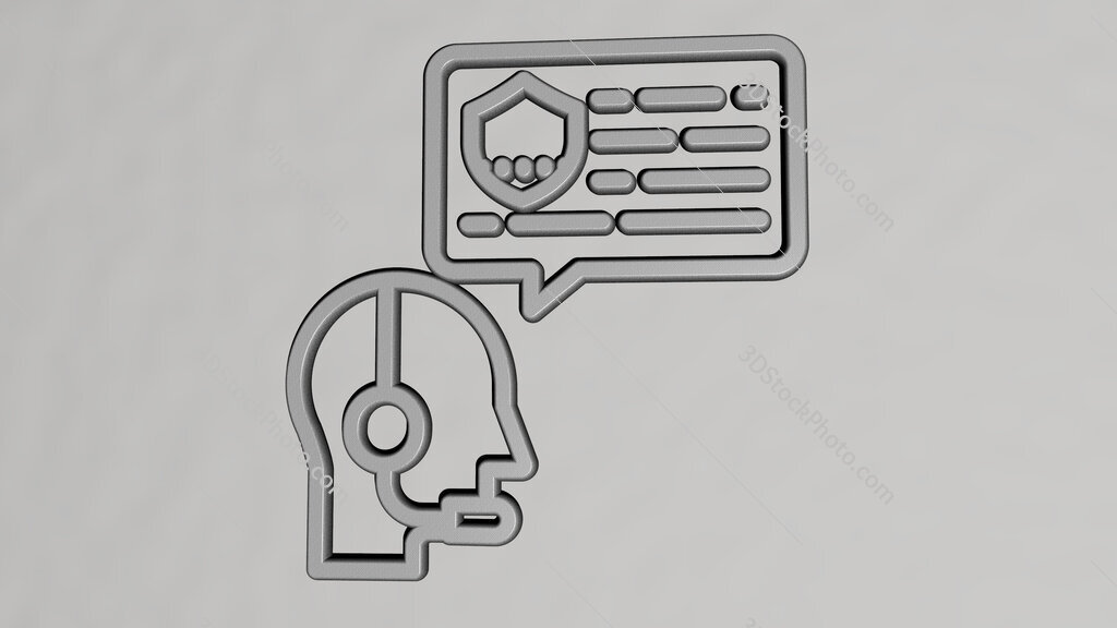 customer-service 3D icon on the wall