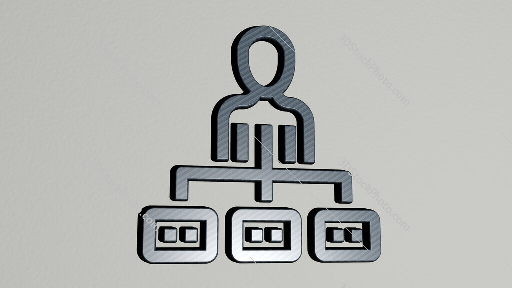 hierarchical-structure 3D icon on the wall
