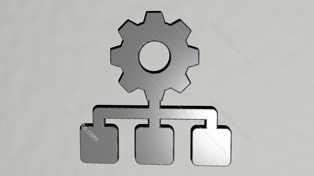 hierarchical-structure 3D icon on the wall