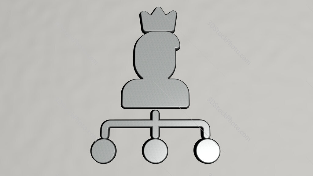hierarchical-structure 3D icon on the wall