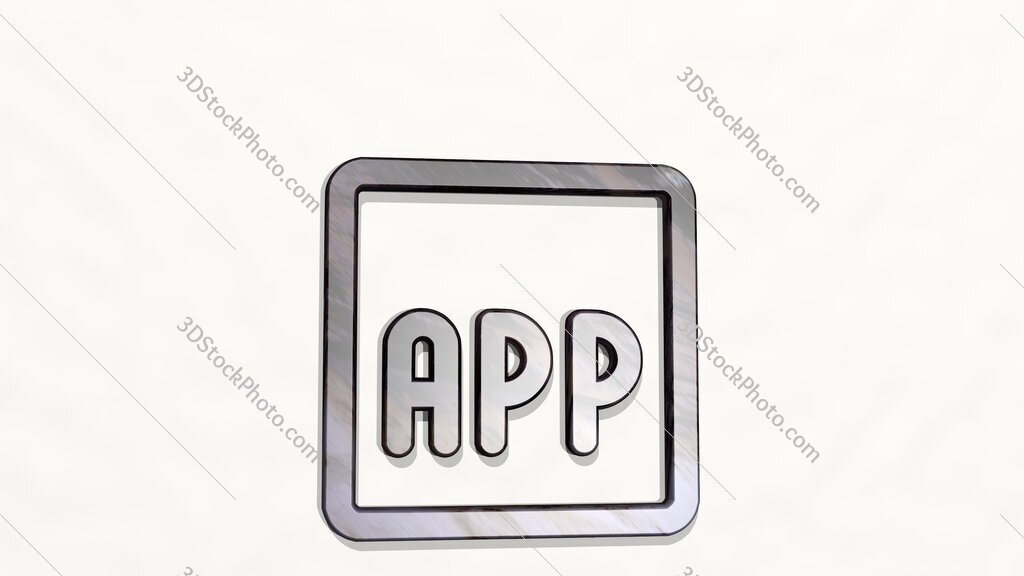 app 3D icon on the wall