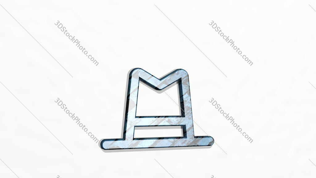 hat 3D icon on the wall