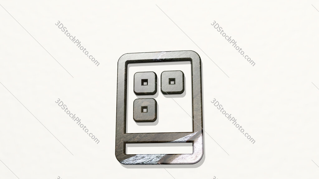 tablet 3D icon on the wall
