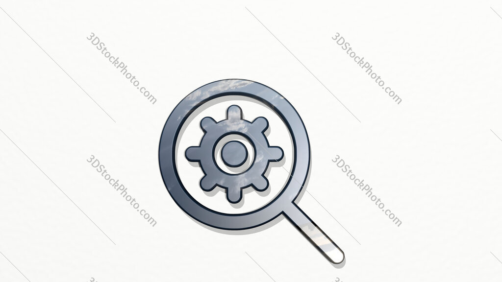 seo search settings 3D icon on the wall