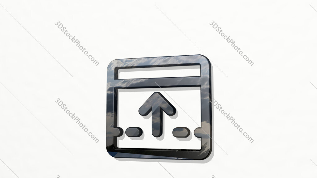 app window move up 3D icon on the wall