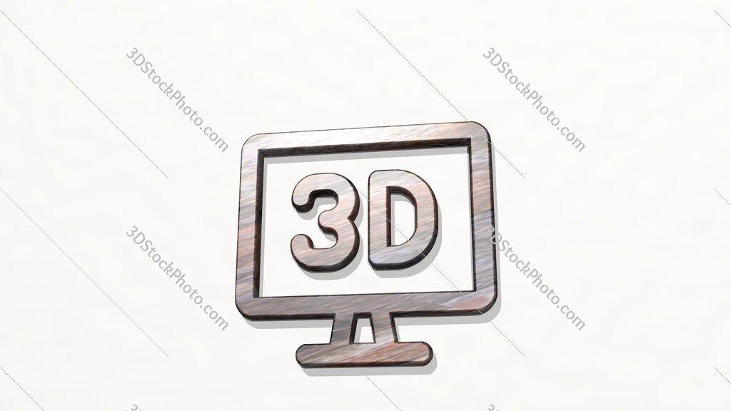 modern tv 3d 3D icon on the wall