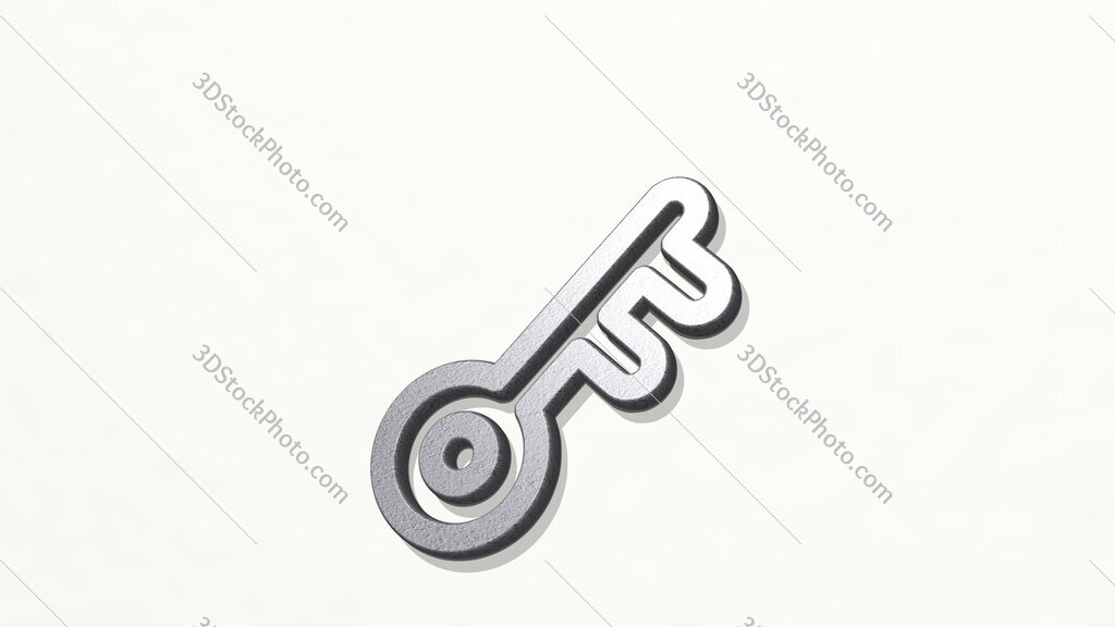 login key 3D icon on the wall