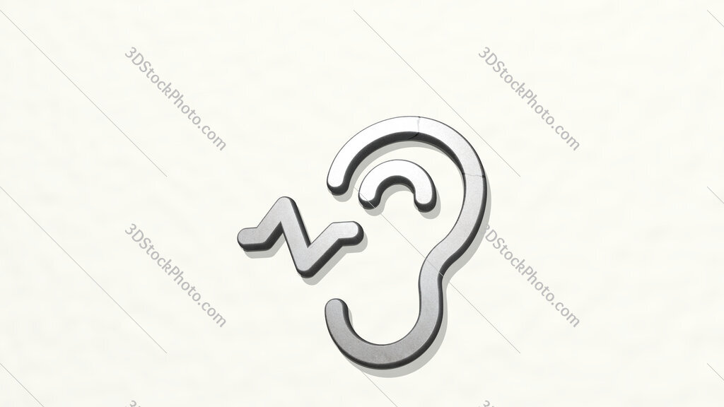 medical specialty hearing 3D icon on the wall
