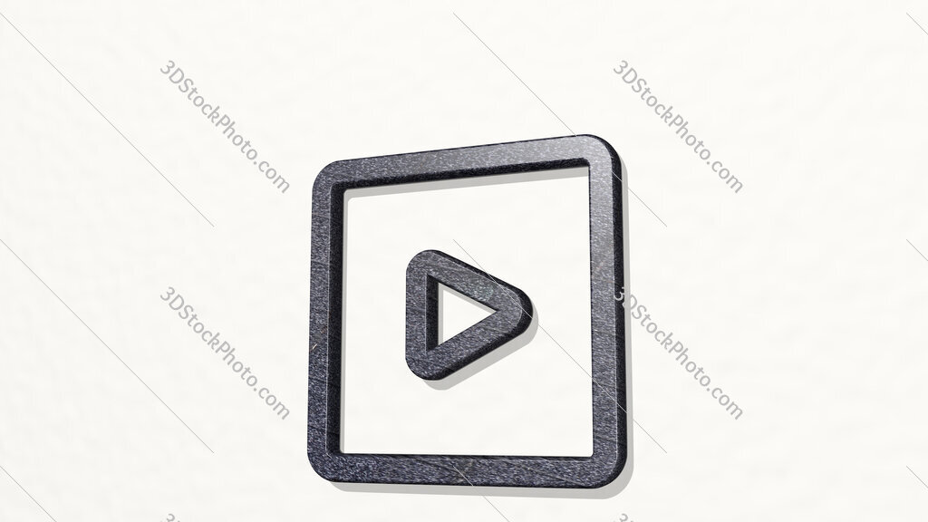 video player 3D icon on the wall