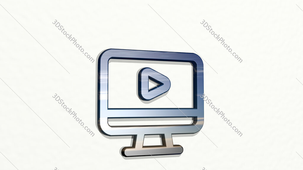 video player pc 3D icon on the wall