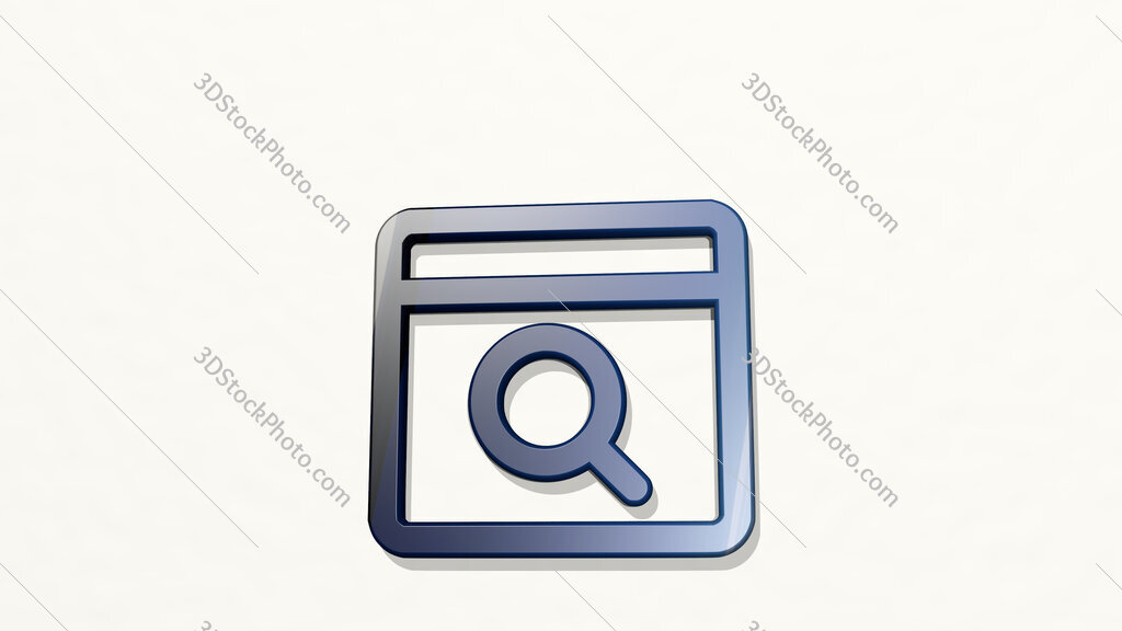 app window search 3D icon on the wall