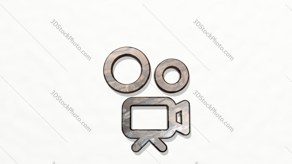 camera 3D icon on the wall