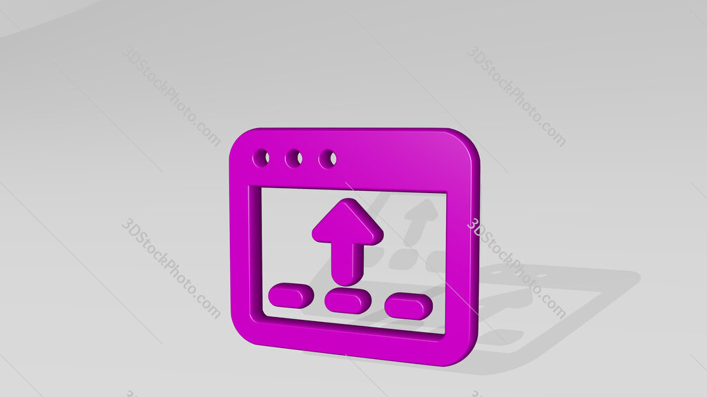 app window move up 3D icon casting shadow