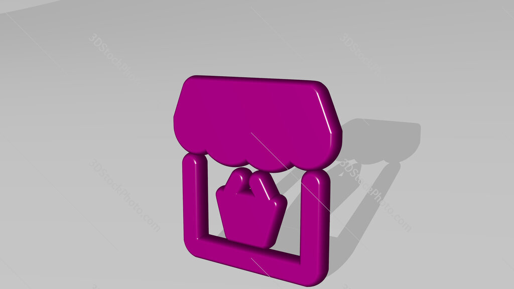 shop cart 3D icon casting shadow