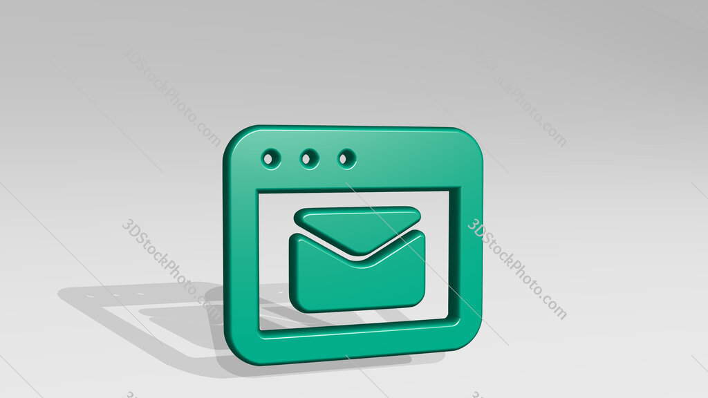 app window mail 3D icon casting shadow