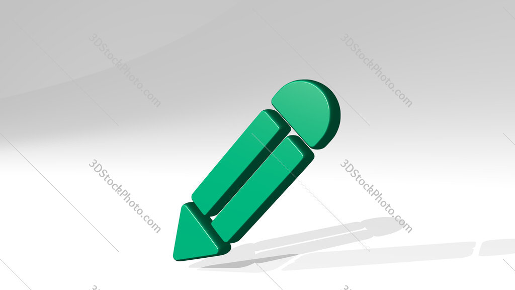 pencil 3D icon casting shadow