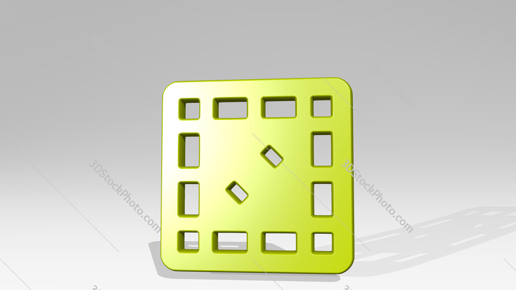 board game dice 3D icon casting shadow
