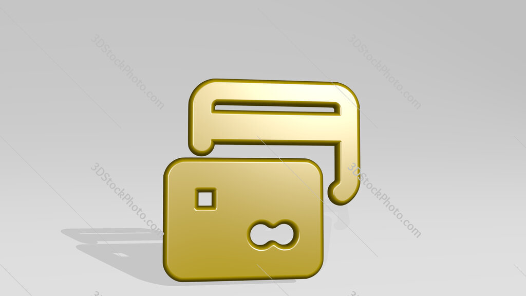 credit card 3D icon casting shadow
