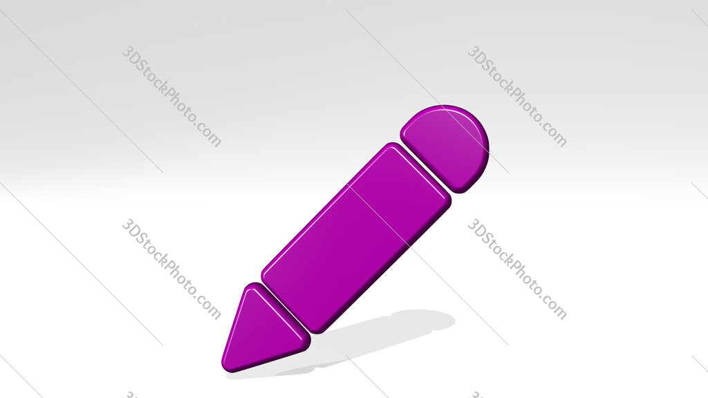 pencil 3D icon casting shadow