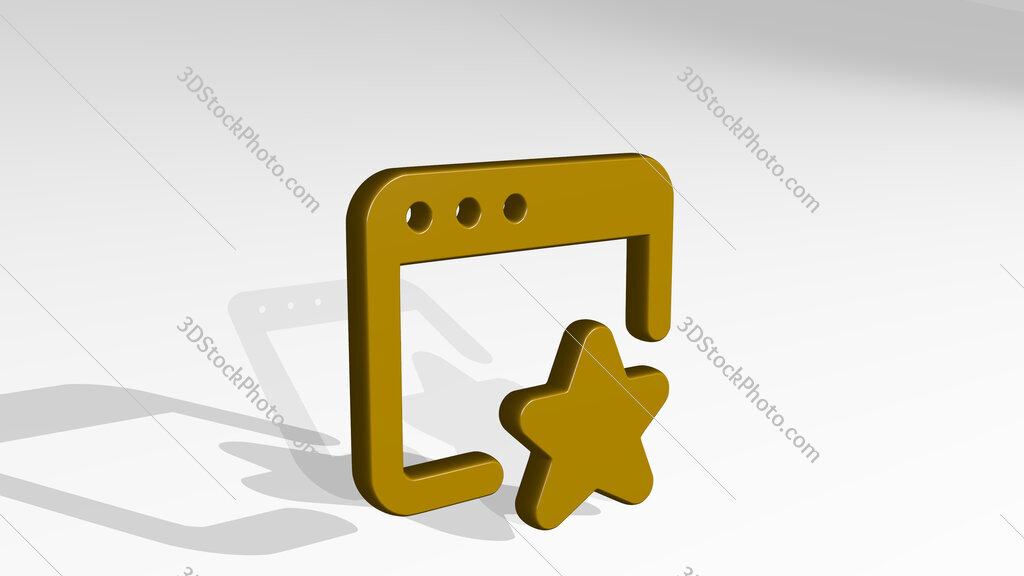 app window star 3D icon casting shadow