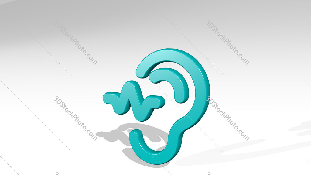 medical specialty hearing 3D icon casting shadow