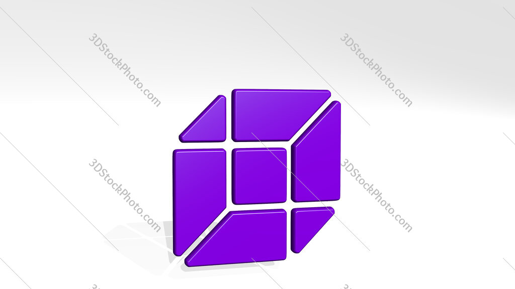shape cube alternate 3D icon casting shadow