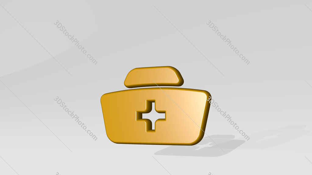 medical personnel hat 3D icon casting shadow