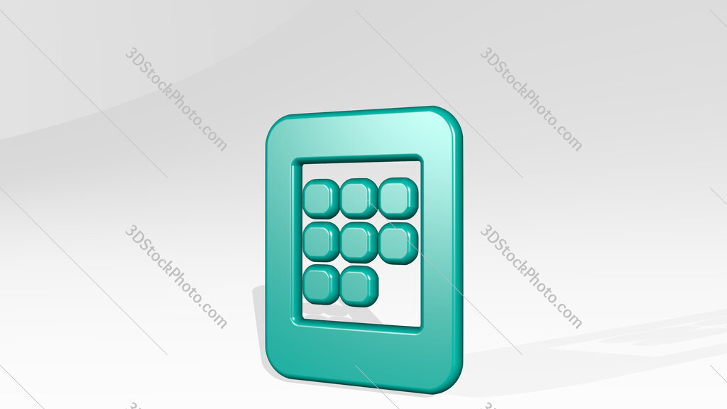tablet 3D icon casting shadow