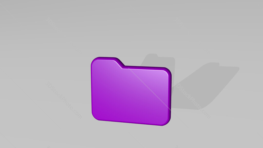 folder 3D icon casting shadow