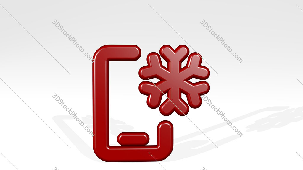 weather app snow 3D icon casting shadow