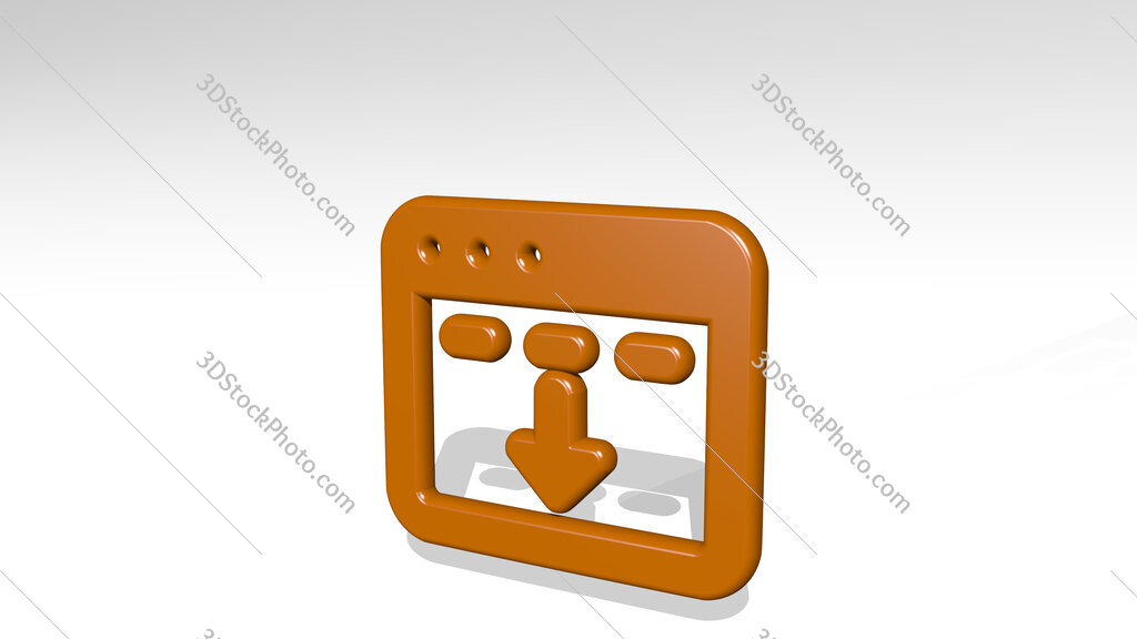 app window move down 3D icon casting shadow
