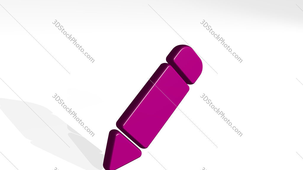 pencil 3D icon casting shadow
