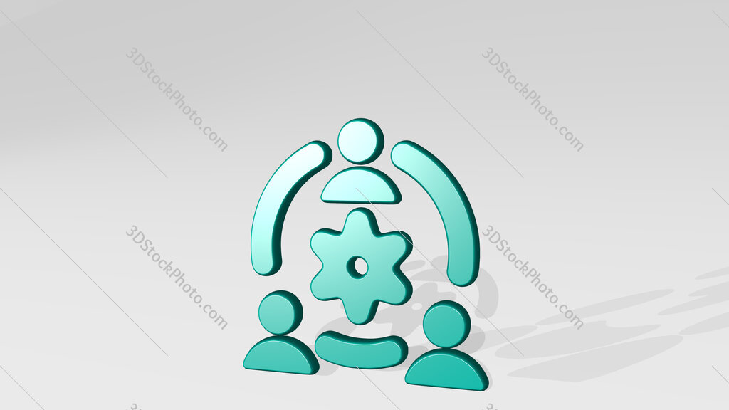 human resources team settings 3D icon casting shadow