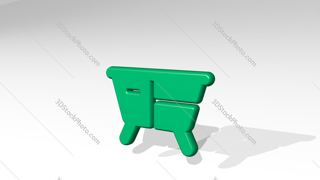 console table 3D icon casting shadow