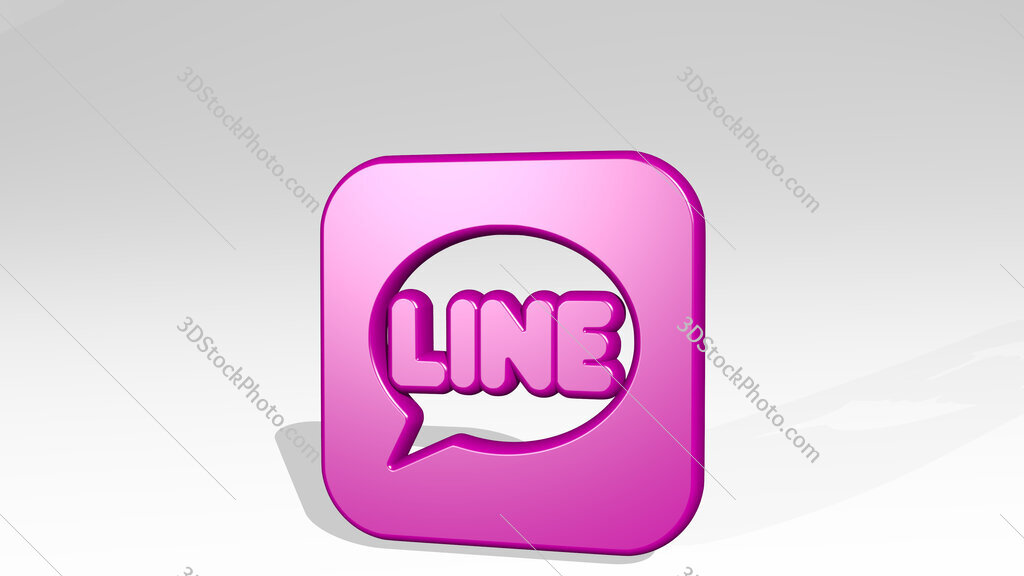 messaging line app 3D icon casting shadow