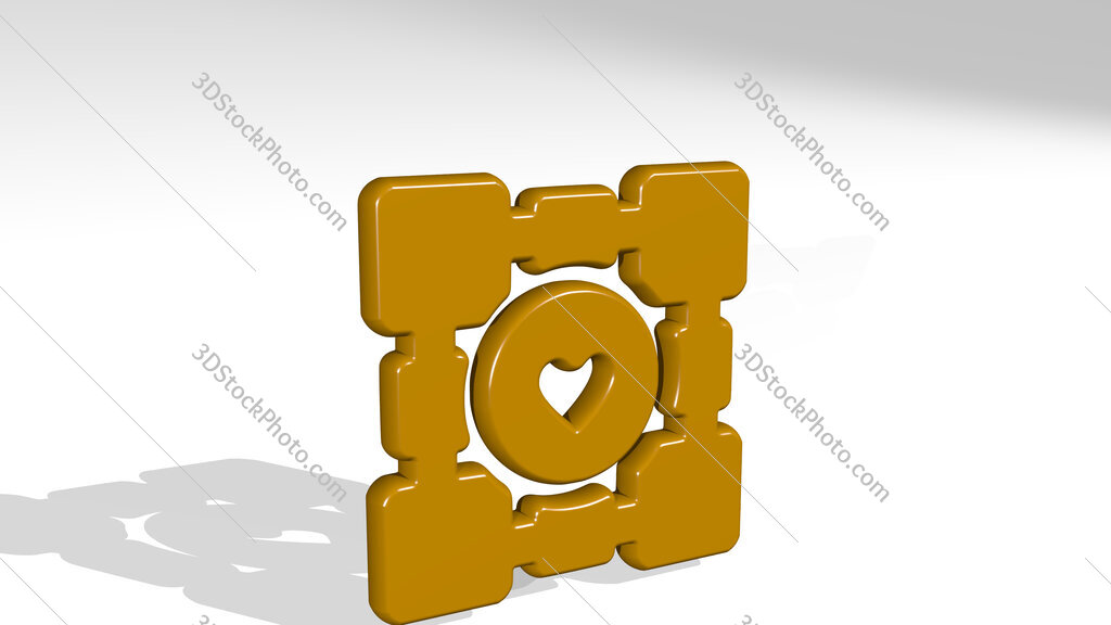 video game logo companion cube 3D icon casting shadow