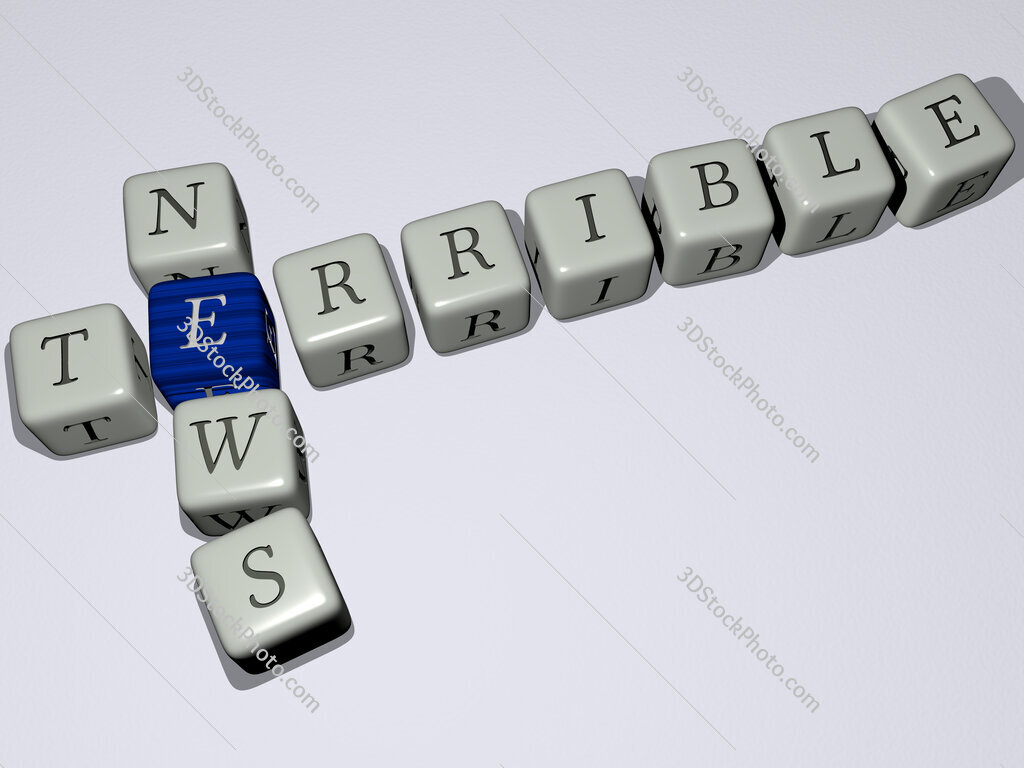 terrible news crossword by cubic dice letters