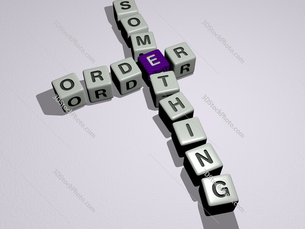 order something crossword by cubic dice letters