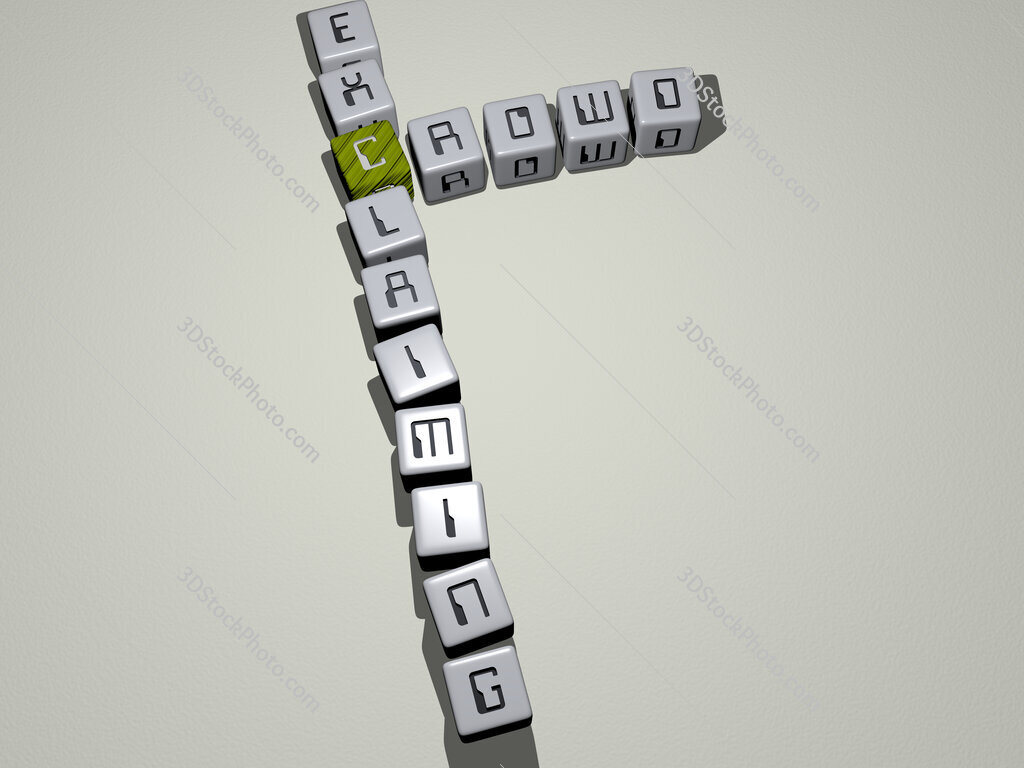 crowd exclaiming crossword by cubic dice letters