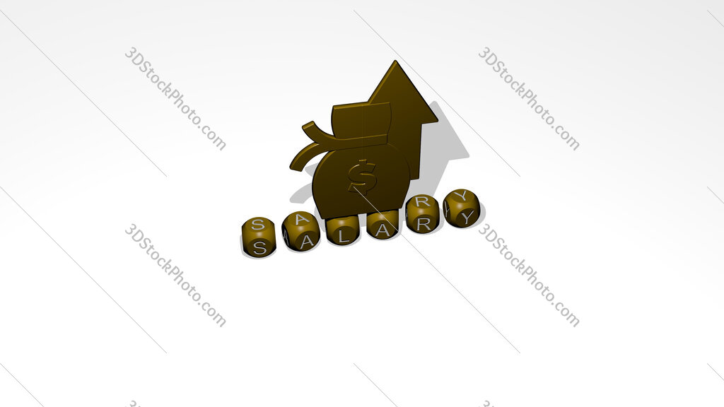 salary 3D icon over cubic letters