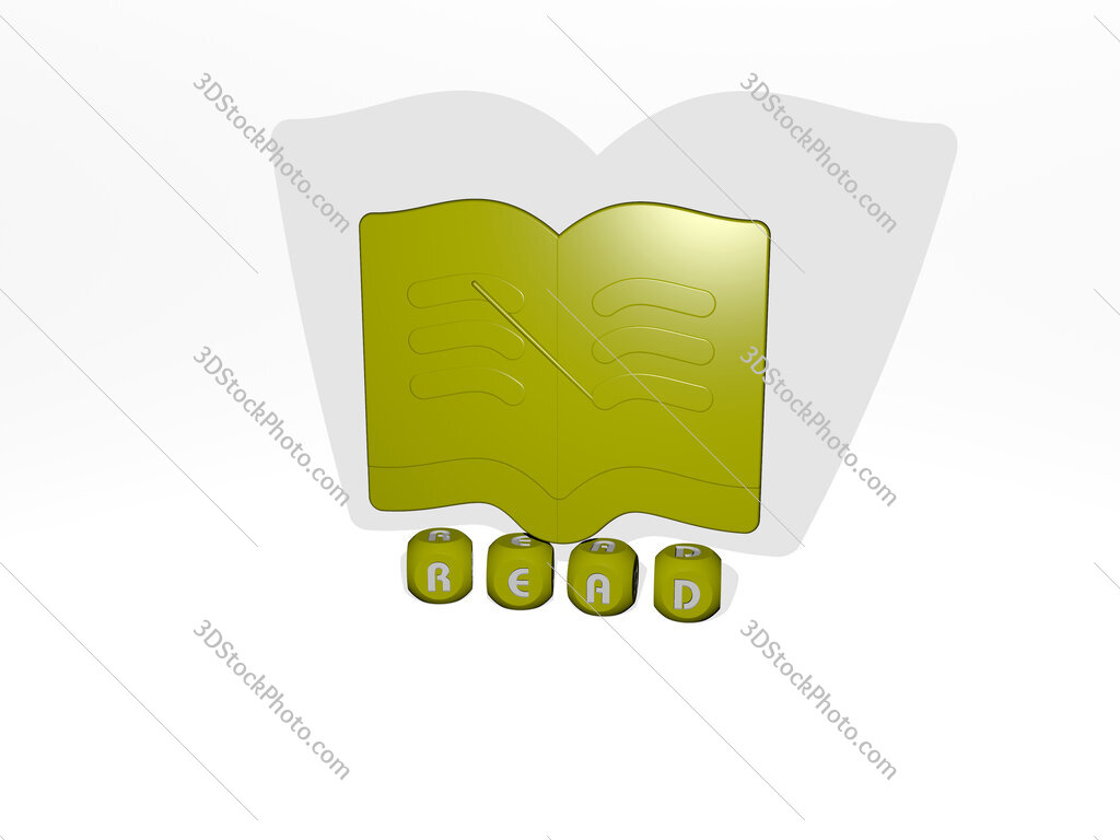 read 3D icon over cubic letters