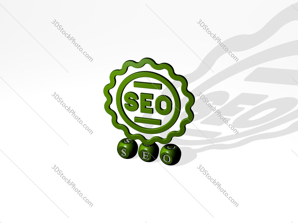 seo 3D icon over cubic letters